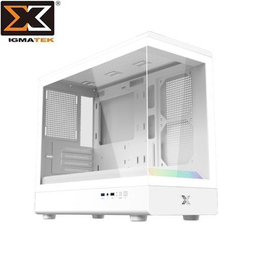 XIGMATEK Pura ML Arctic(白) M-ATX/全景透側/CPU高17.5cm/VGA長28cm/支援360水冷